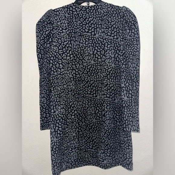 Sundays grey and black animal print zipper long sleeve dress 0 office modest - Picture 7 of 8